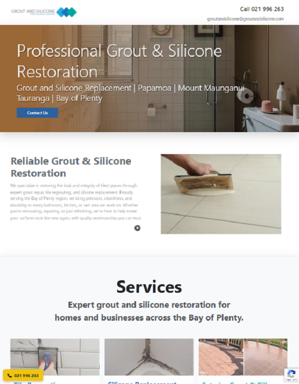 Grout and Silicone website showcase